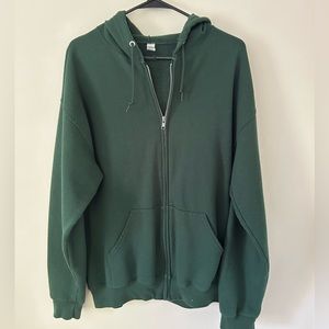 Green zip up hoodie size medium